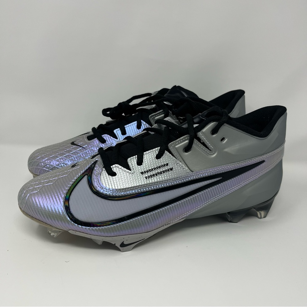 Nike Vapor Edge Elite Light‎ Smoke Silver and Black Men’s Football Cleats Sz 11 - Picture 2 of 6